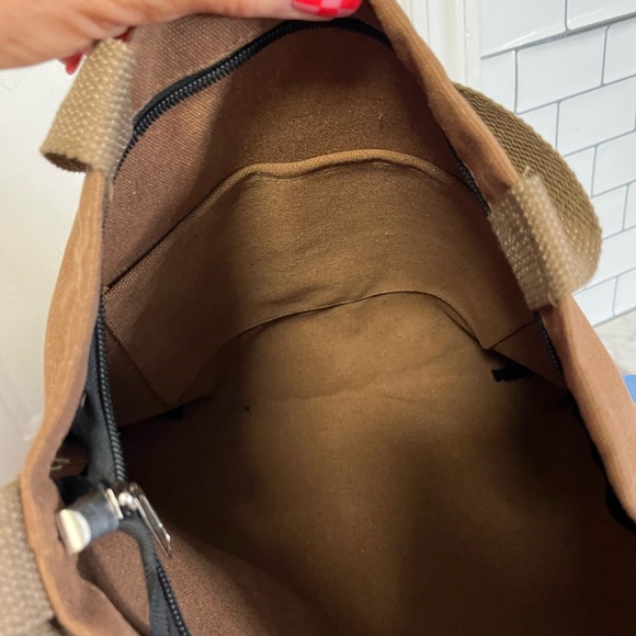 Brown Canvas Messenger Bag NWOT - Picture 3 of 4